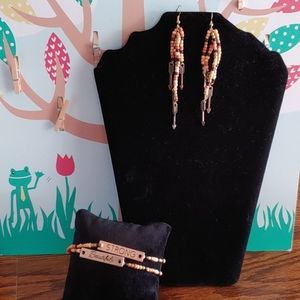 Positive Vibes Bracelet & Earring Set Arrows